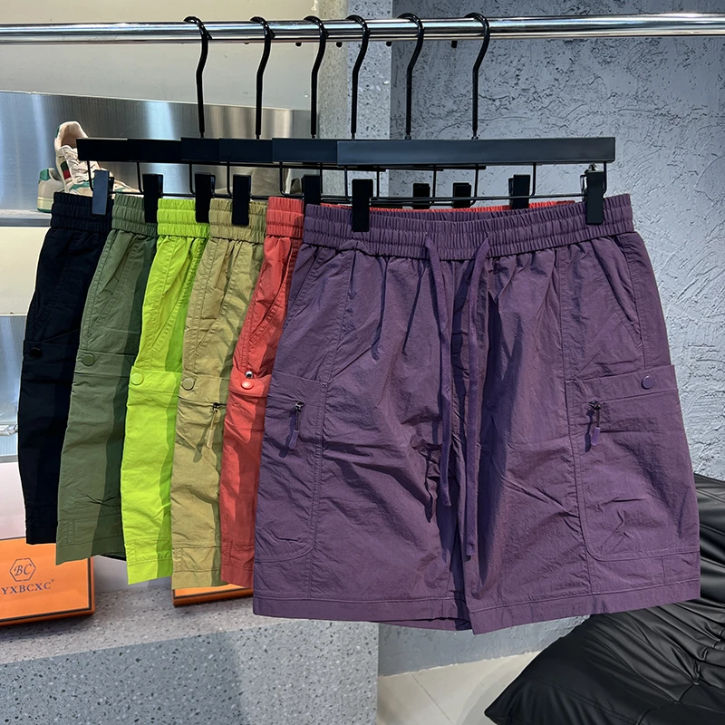 2025夏季新款潮牌轻薄工装短裤男夏天运动休闲速干宽松五分直筒裤