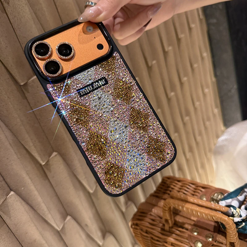 菱格点钻适用苹果17promax手机壳iphone16pro新款15max套i14p女款