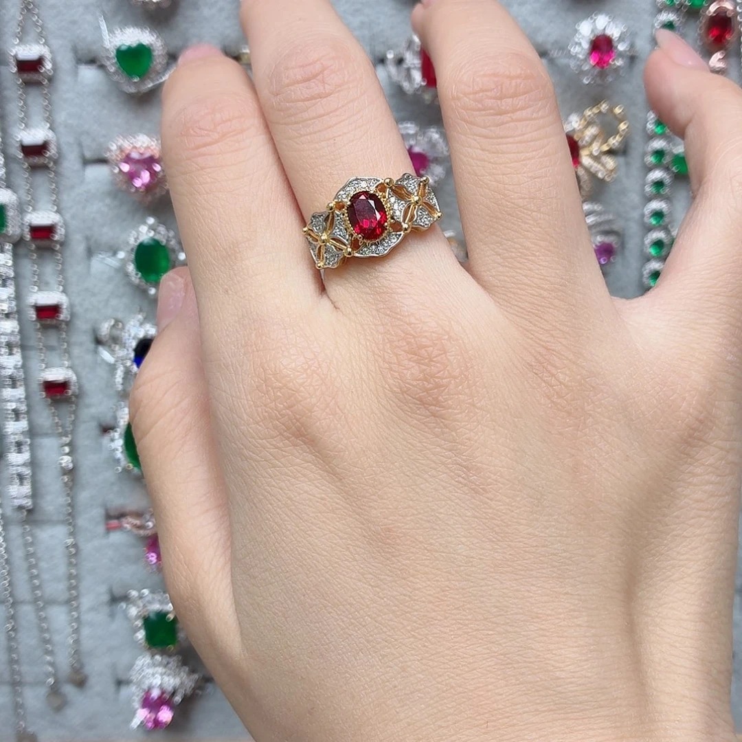 925银鸽血红培育宝石