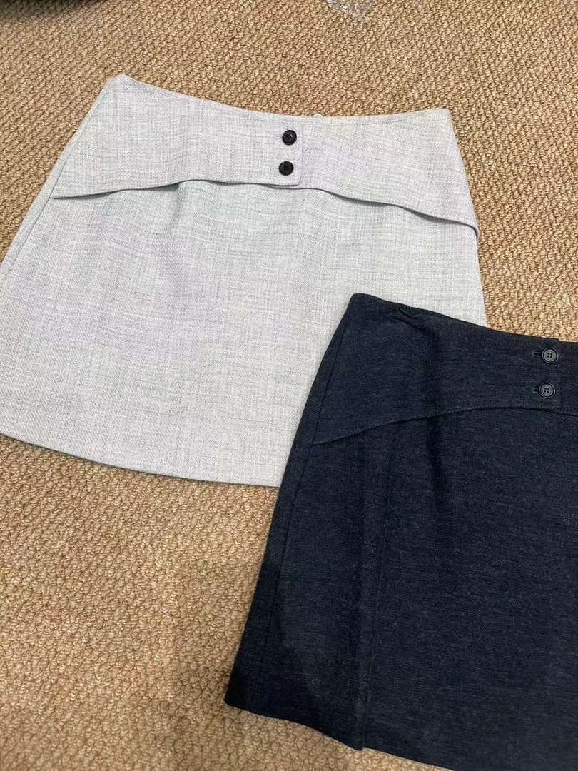 60749韩版高腰时尚百搭A字半裙