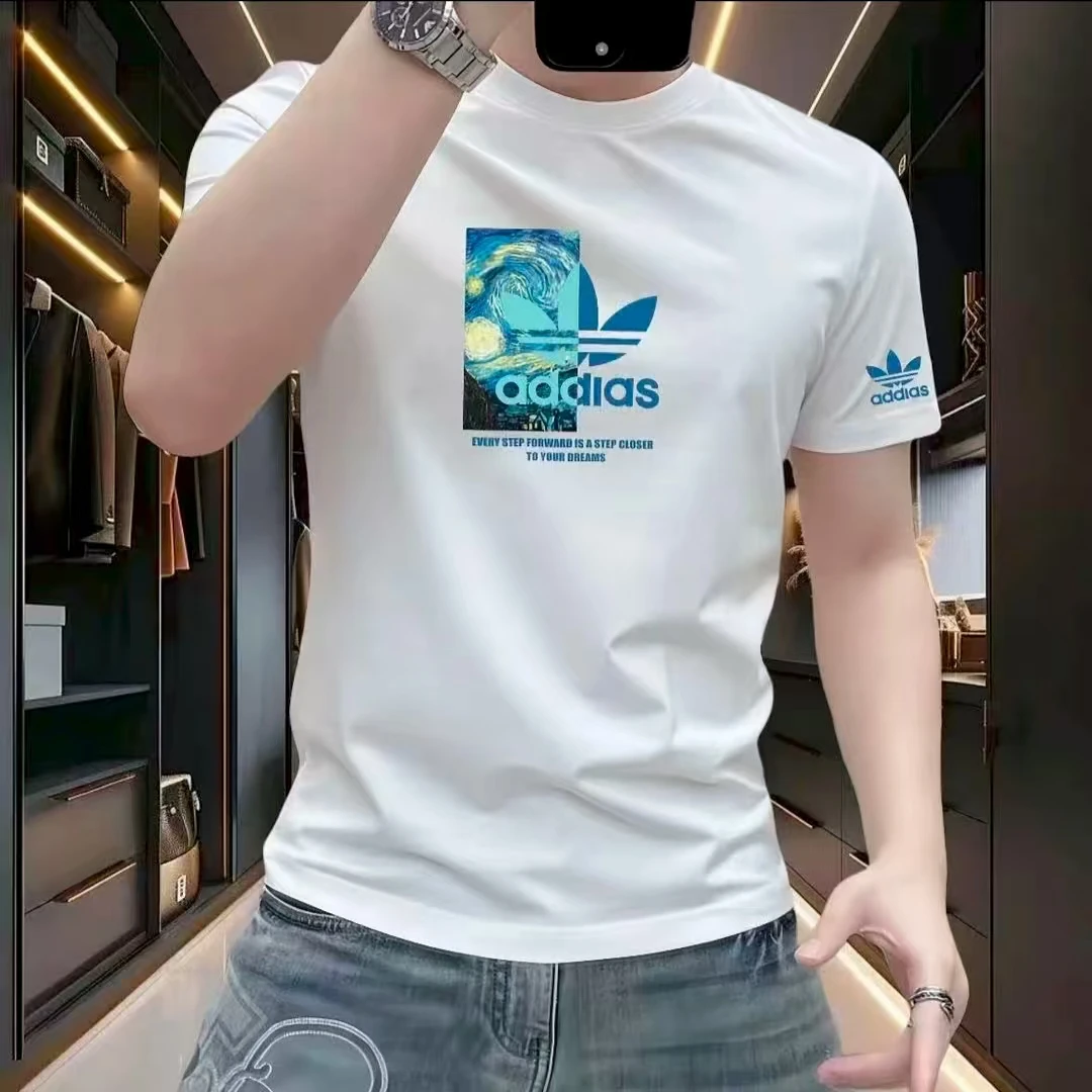 高品质男士夏季吸汗T恤半袖纯棉上衣时尚短袖春夏百搭圆领夏季