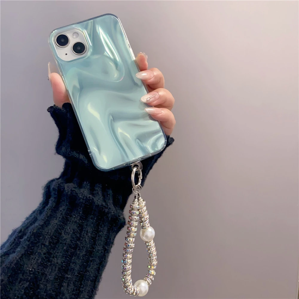 简约绸缎纹个性手机壳ins风适用苹果16promax/15全包男女14pro套