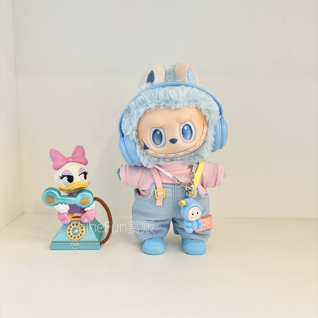 ShineFun赏贩拉布布衣服labubu一代三代娃衣lucky可爱背带裤套装