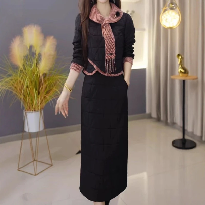 【棉服定制】C1125棉衣加半身裙两件套优雅时尚减龄收腰显瘦冬季