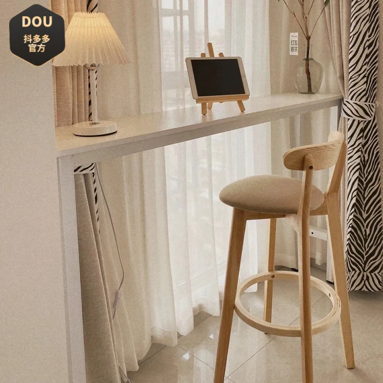 墙边小窄桌家用超窄餐吧台一字长条桌客厅置物架落地长条窄柜铁艺