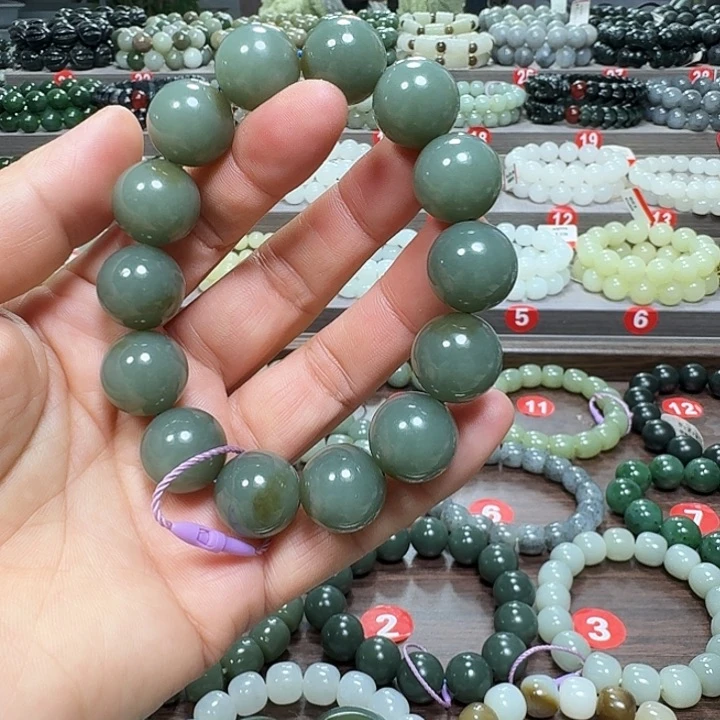 未镶嵌手链和田玉新疆且末蓝卡16