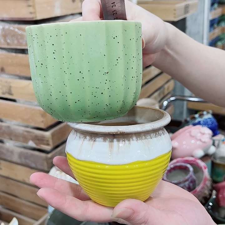 有孔，凑10元包邮陶瓷花盆发货！