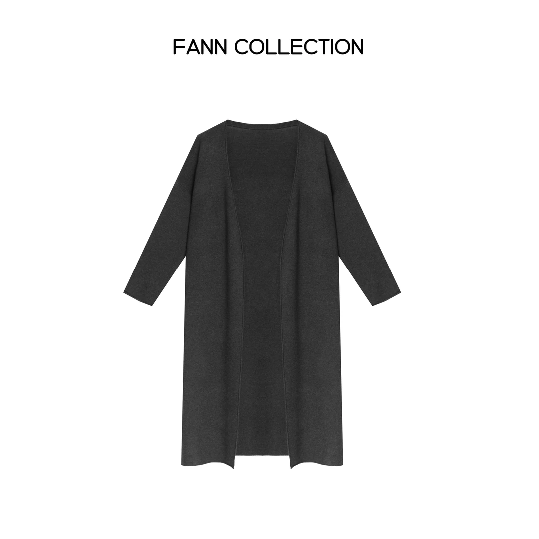 饭饭FANN COLLECTION 慵懒松弛感中长款针织开衫外套FANND056