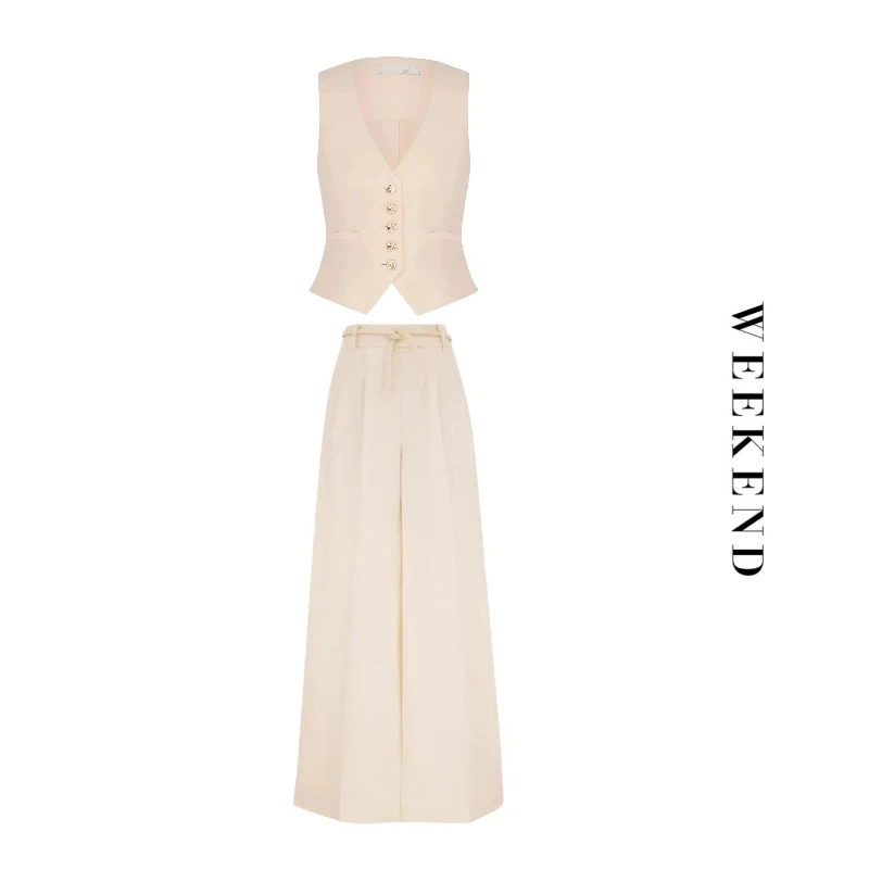 ZMM气质名媛时尚套装休闲简约阔腿裤宽松轻奢上衣设计师A442/C257