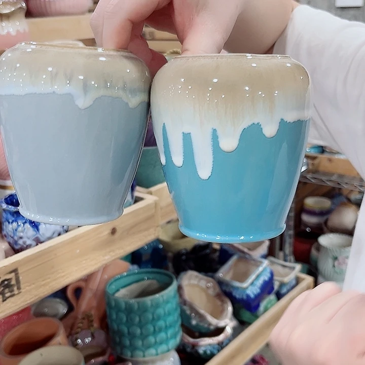 有孔.凑单10元陶瓷花盆发货！