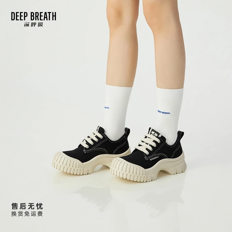 DEEP BREATH深呼吸女鞋新款休闲饼干鞋美式小白鞋女AX12249