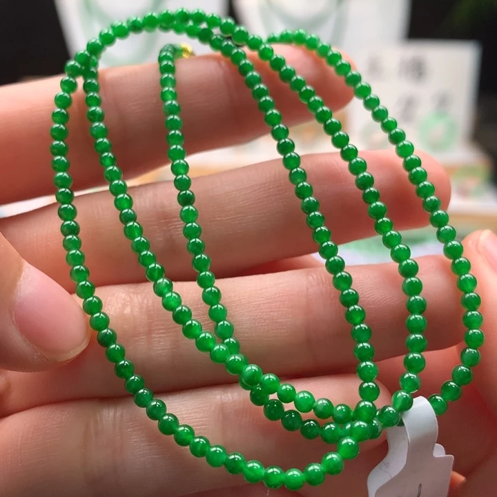 翡翠未镶嵌项链天然缅甸A货翡翠