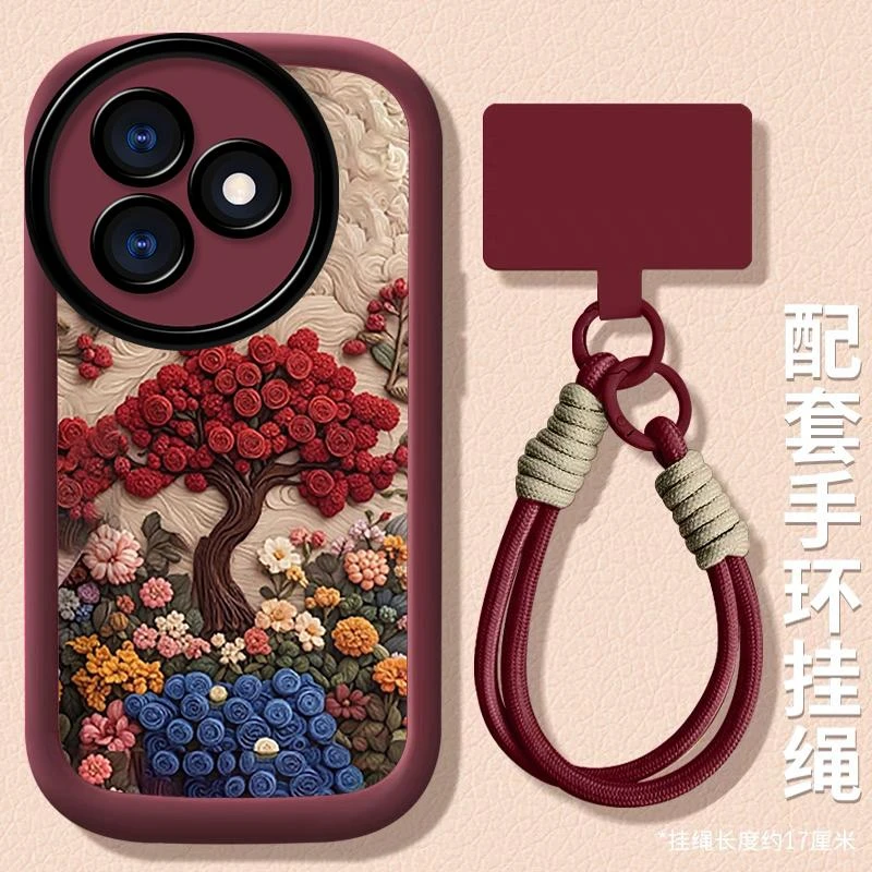 适用红米K80至尊版手机壳花朵玫瑰红米K80Pro防摔手机套K70/60pr