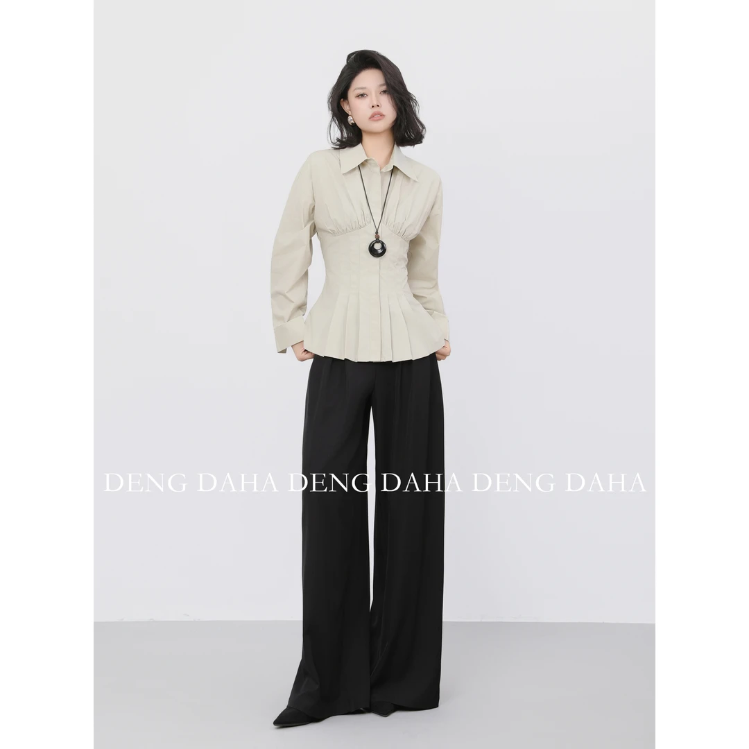 「思思」2024秋冬季气质款收腰长袖衬衣HBZC622166 nnassa