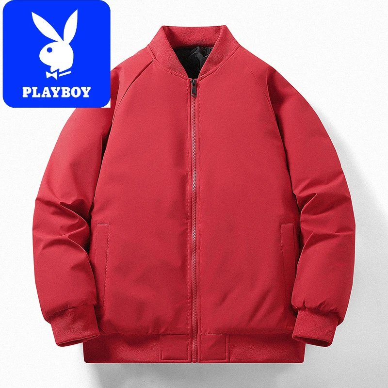 花花公子大码棉衣男冬季外套新款加厚棉服宽松纯色百搭胖子外套男