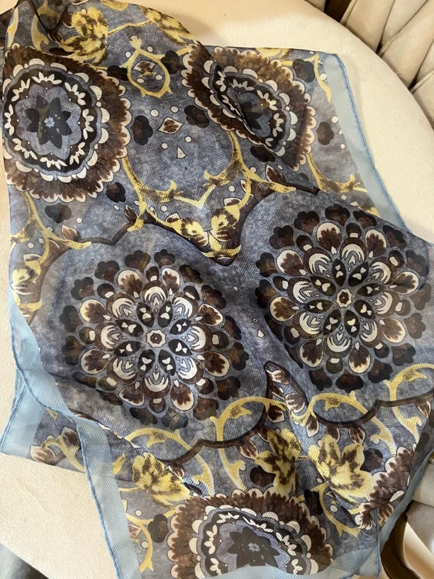 【薄款蓝色风情】宽飘带纱巾柔软亲肤薄款大飘带