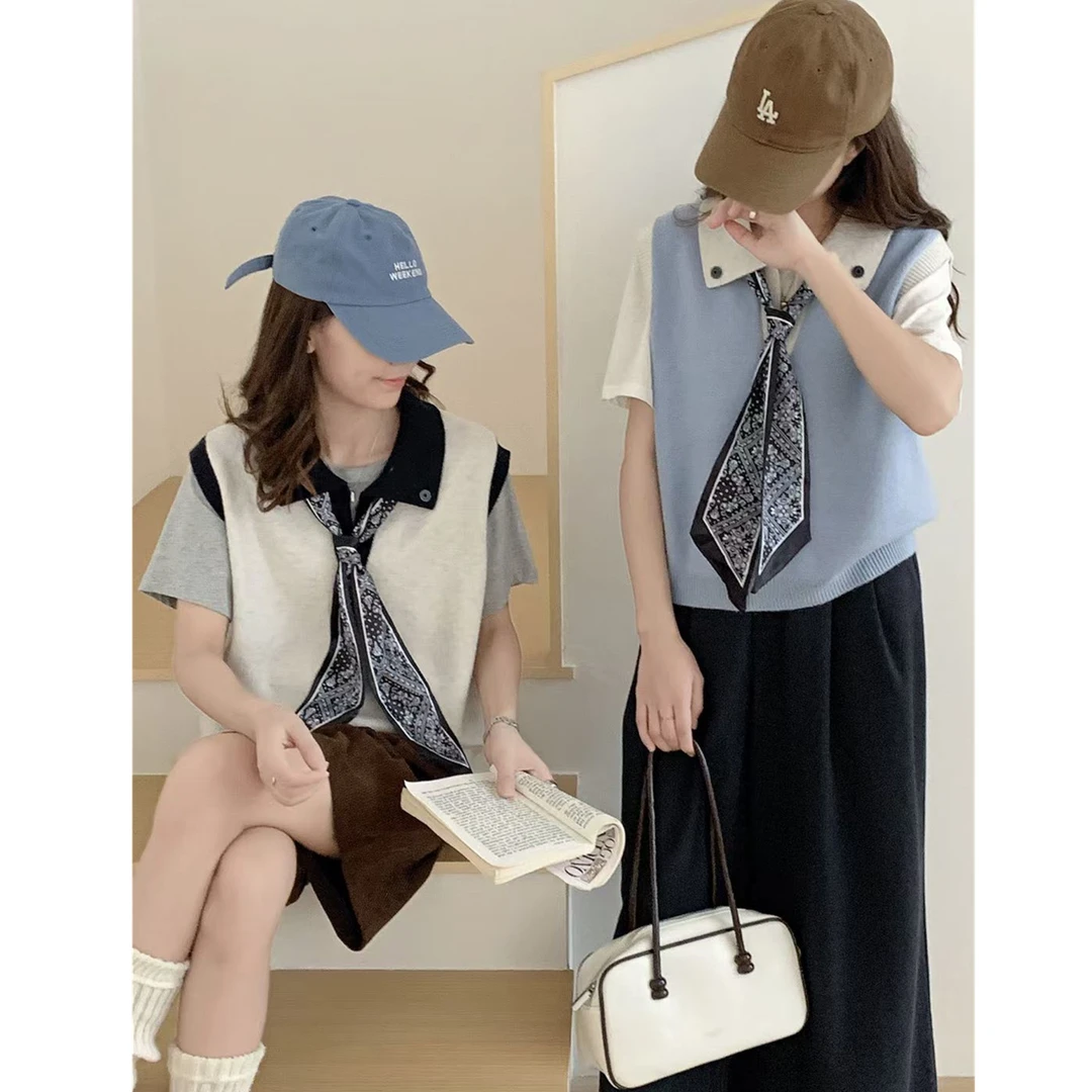 秋装女士设计感针织马甲女款时髦洋气2025新款春装别致叠穿小马夹