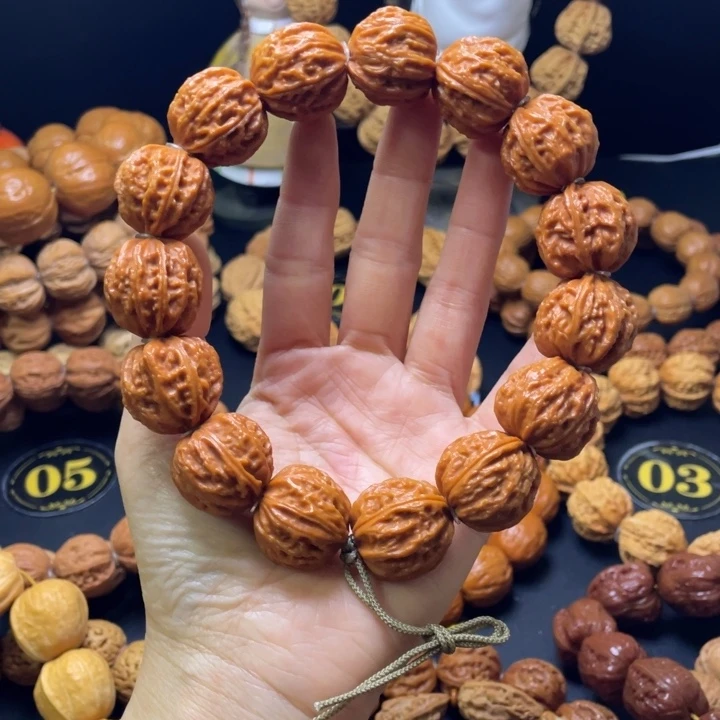 茶***Q文玩核桃手串粗筋八棱