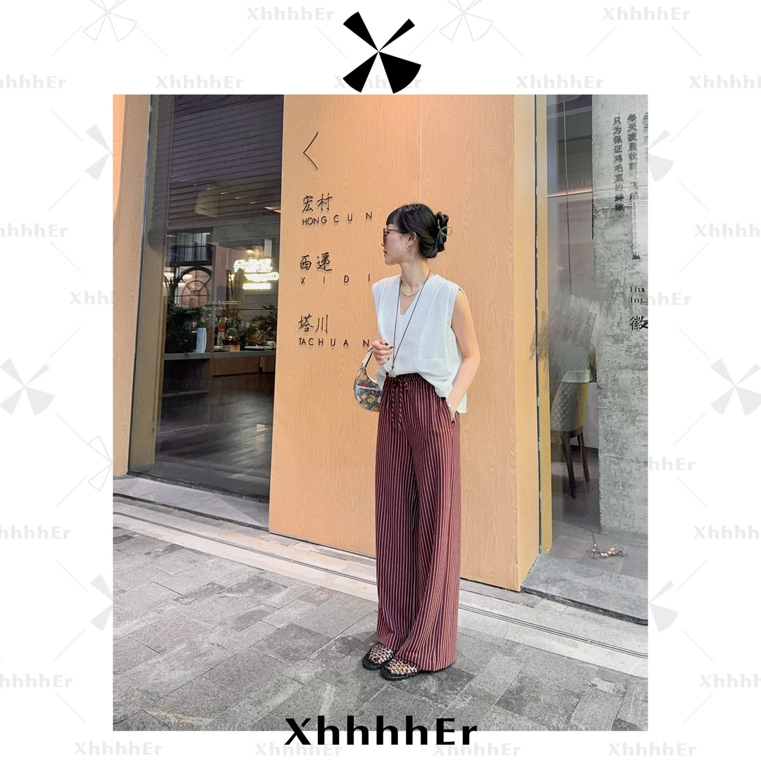 辛儿/小个子【西柚】25年春夏直筒松紧腰凉感度假坠坠裤XK1941