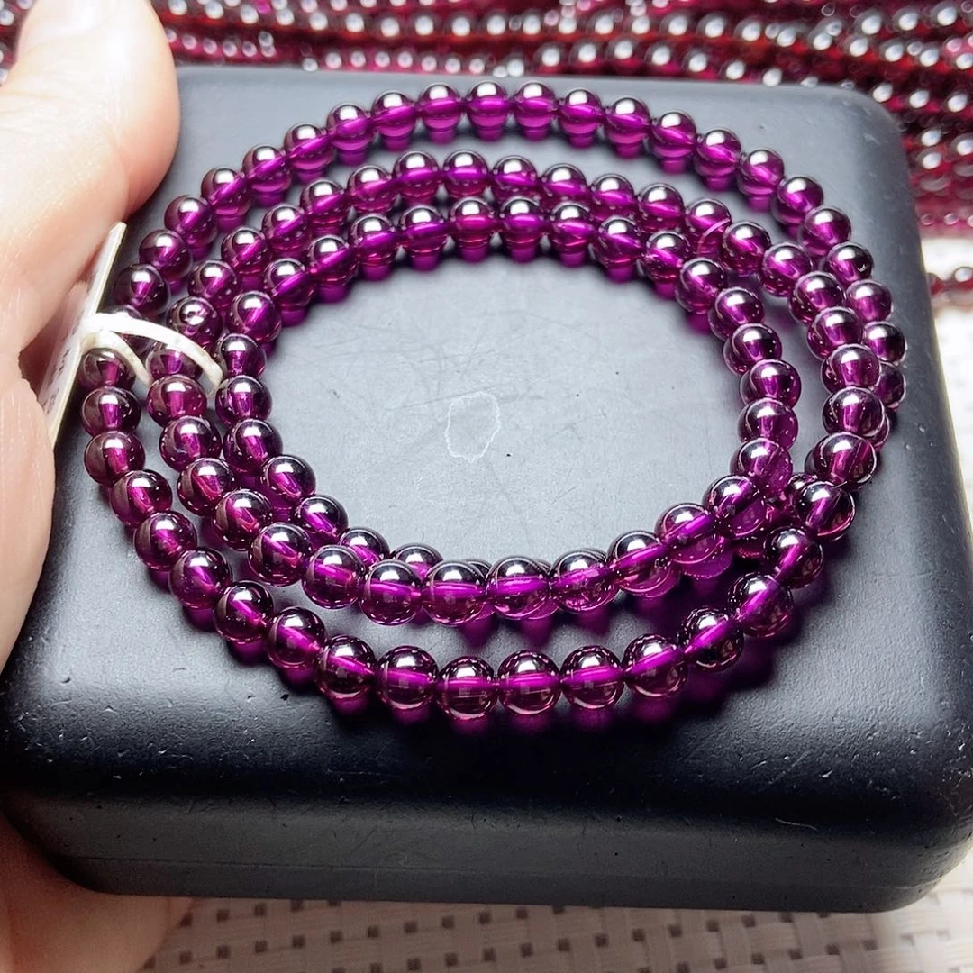 手链未镶嵌石榴石半**田5冷紫毕业级10a