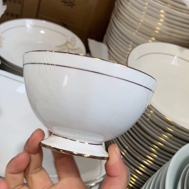 瓷片金镶玉碗六个4.5寸
