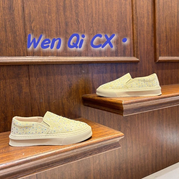 【文麒潮鞋】夏季新款男鞋贴钻一脚蹬百搭时尚潮流潮简约韩版休闲鞋