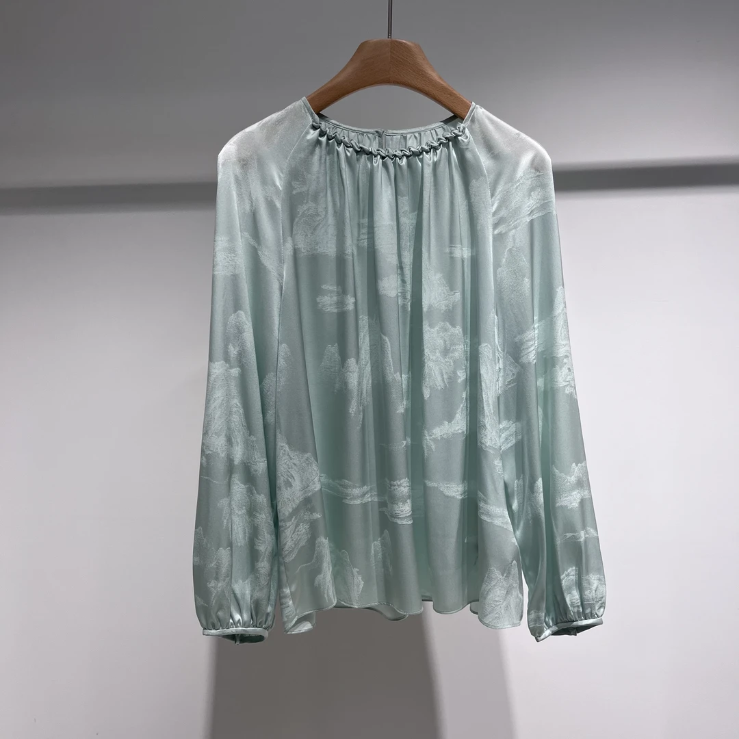 《钱老板臻选》新款时尚设计师款百搭通勤优雅上衣795125