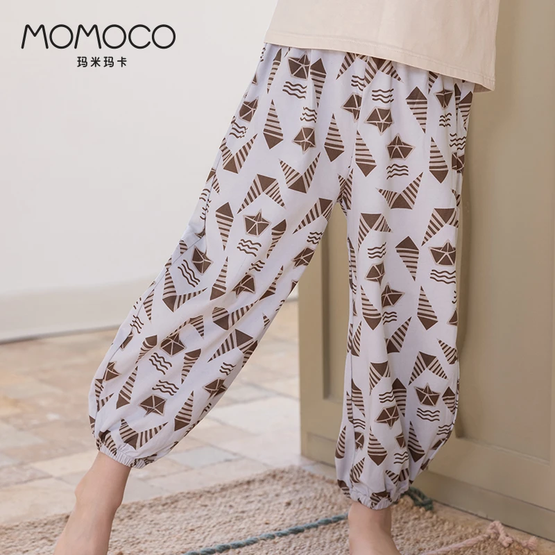 儿童夏季纯棉薄款透气睡裤简约休闲印花宽松裤子