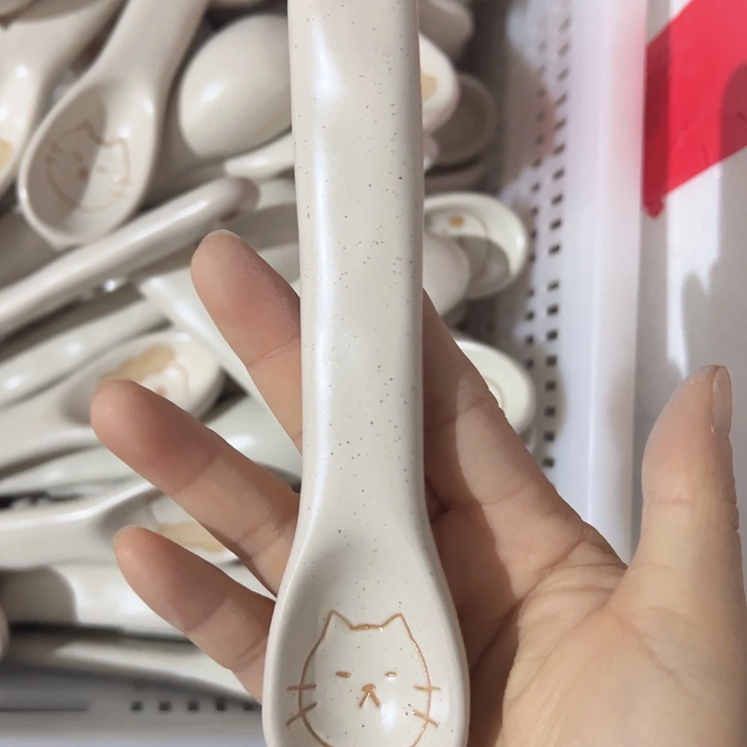 摆件陶小猫勺子88888