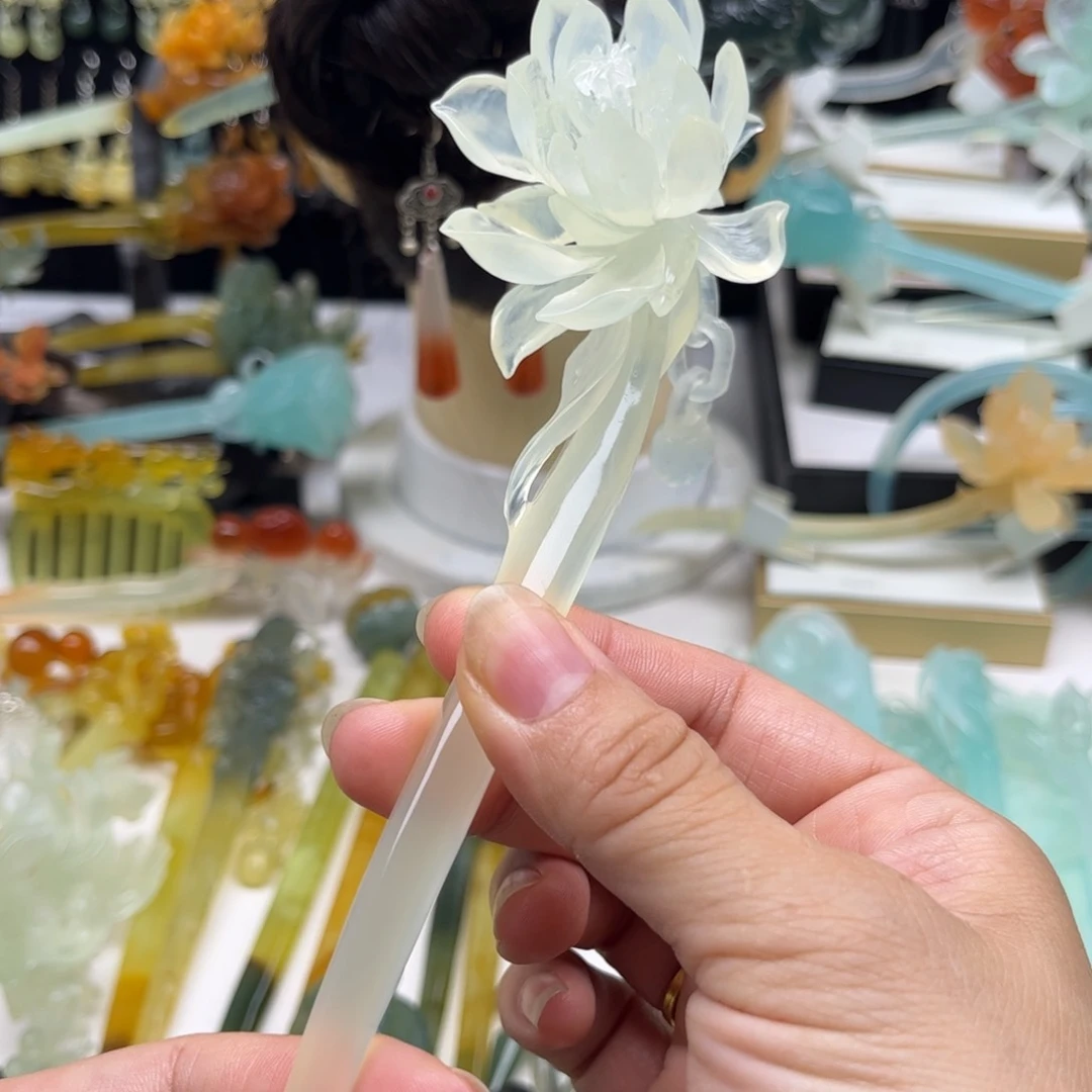 心***-蛇纹石玉合金发簪