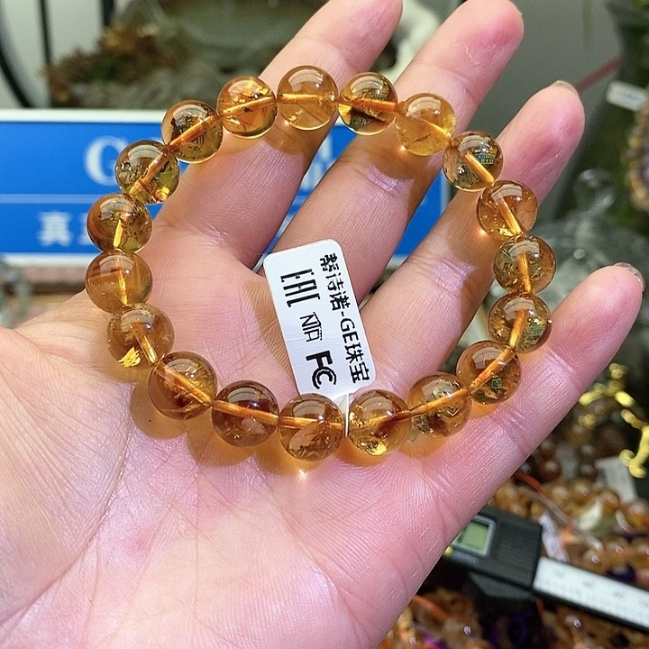 水晶手链未镶嵌黄水晶10+