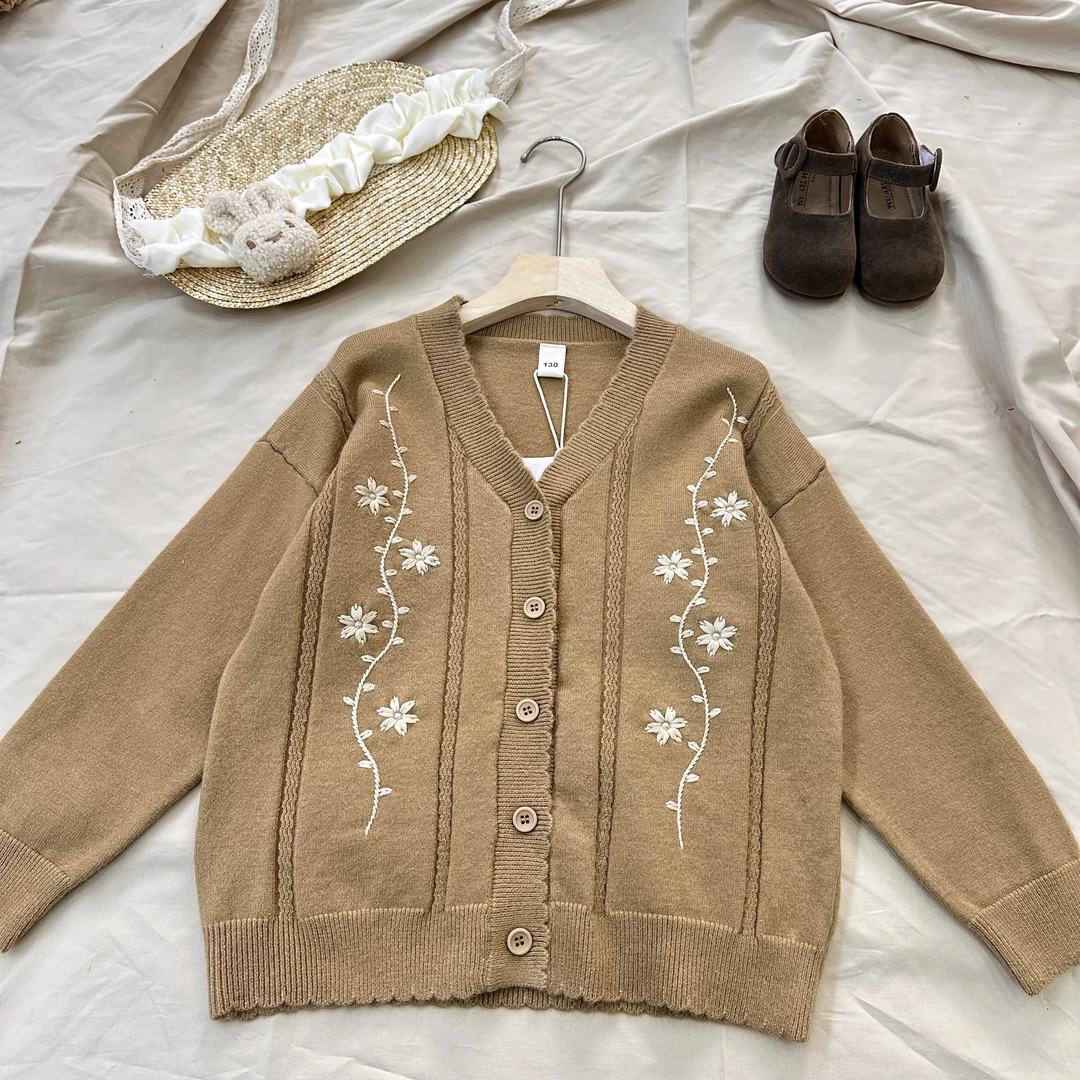 （亲子）女童开衫毛衣春秋冬装新款小女孩衫针织衫百搭时尚外套