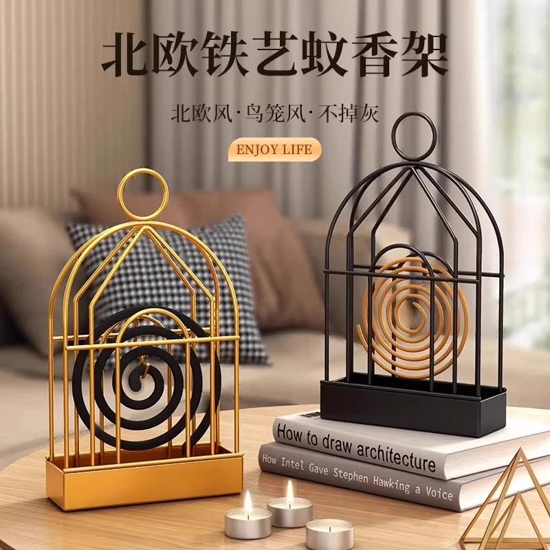 防火蚊香架家用创意铁艺檀香架子托熏香蚊香托蚊香炉支架备菜架