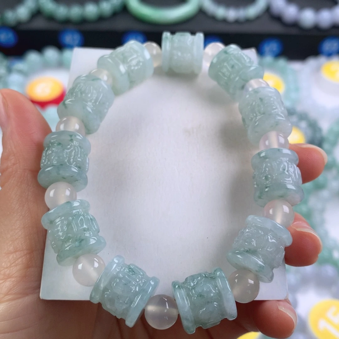 翡翠未镶嵌手链卡12-13