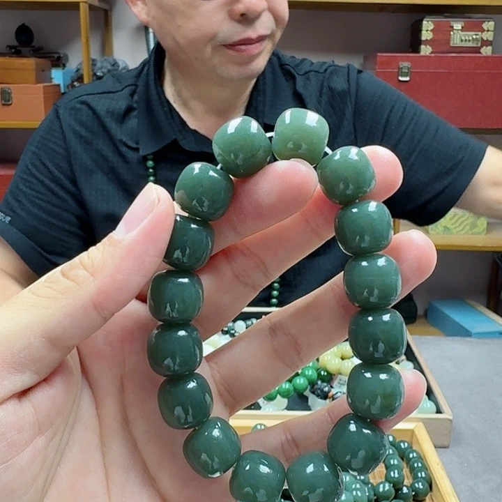 未镶嵌手串和田玉且末料卡14老形