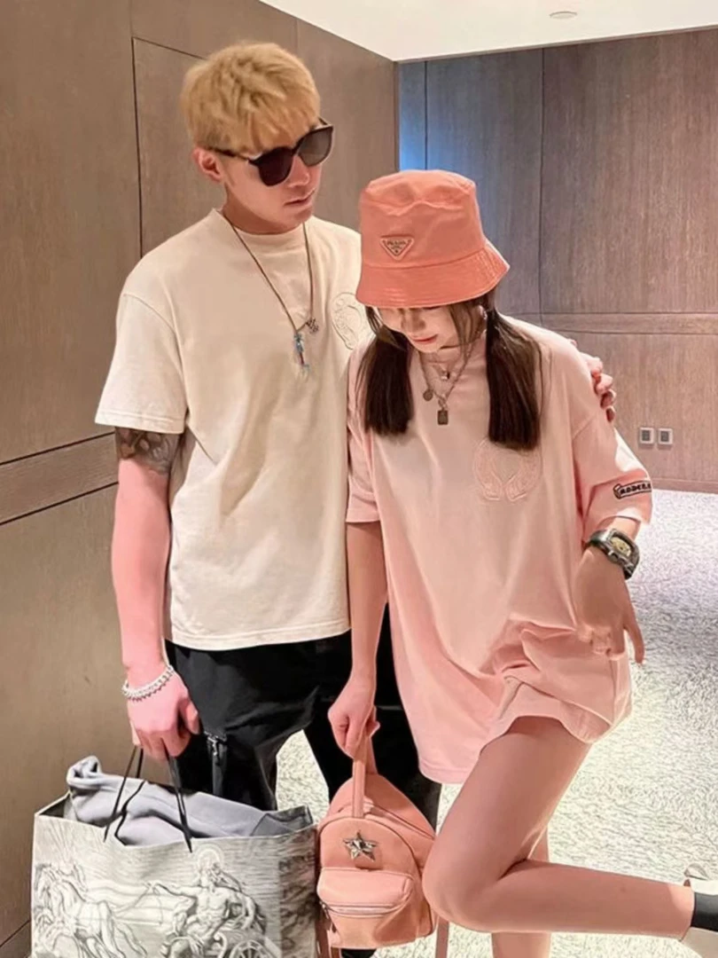 Y7马卡龙色情侣款大码T女款男女同款T恤衫宽松1883GG