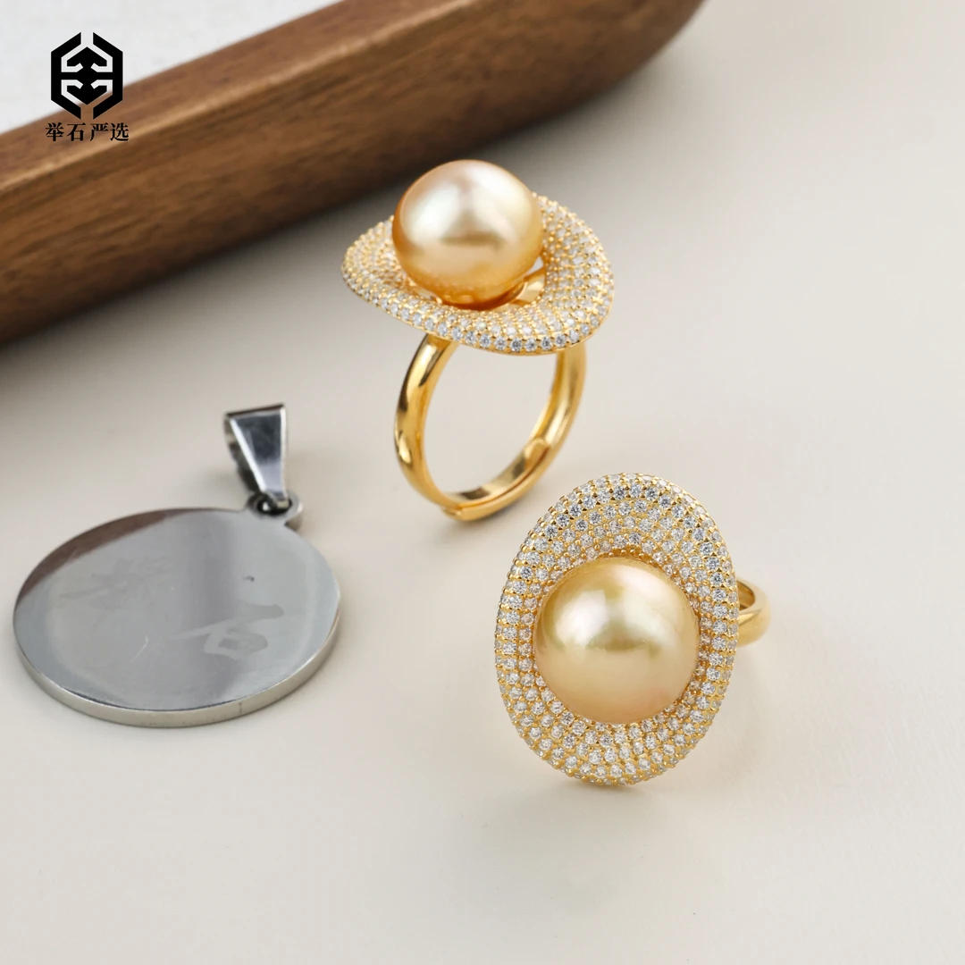【举石严选】H1128-77-10海水有核珍珠戒指（一件/多样性发）Y