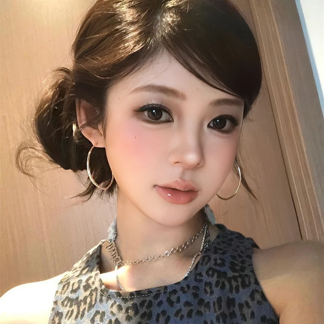 800银玻璃耳饰 辣妹素圈复古港风银色夸张耳圈韩系