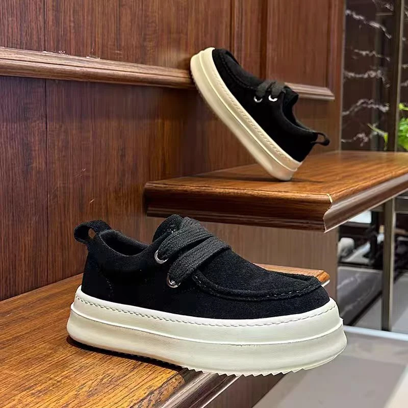 磨砂皮男鞋2025秋季百搭潮流乐福鞋舒适厚底时尚简约增高男士板鞋