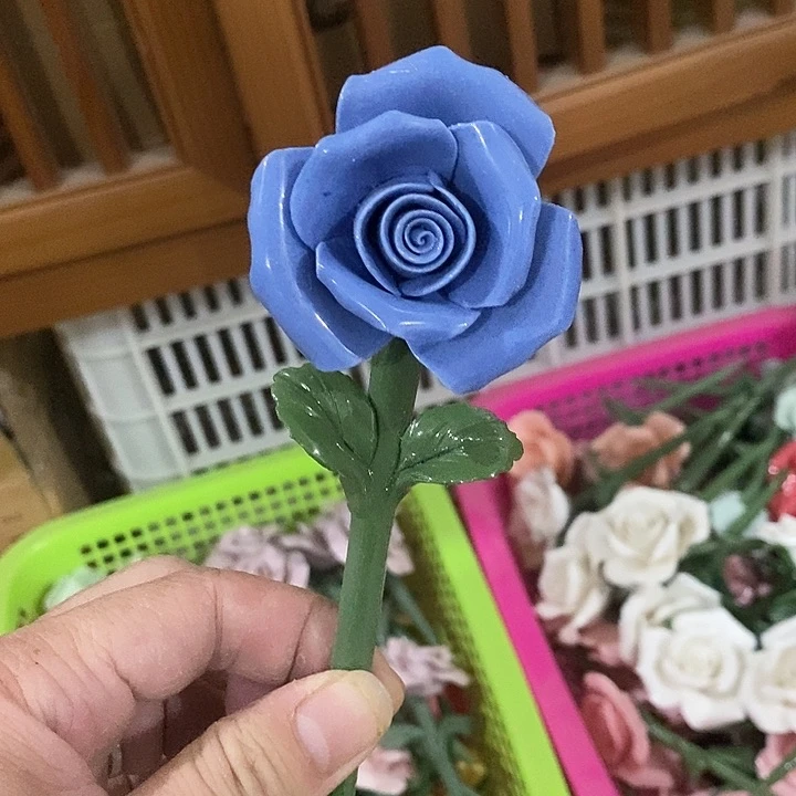 瓷片纯手工陶瓷花摆件1