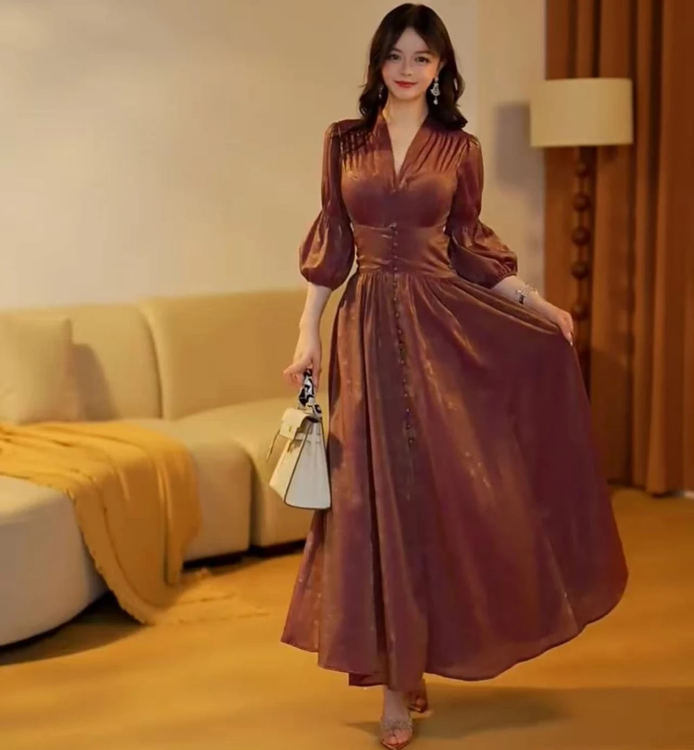 【大庆】美神维纳斯 夏季法式气质高级感时尚修身连衣裙-HZ686