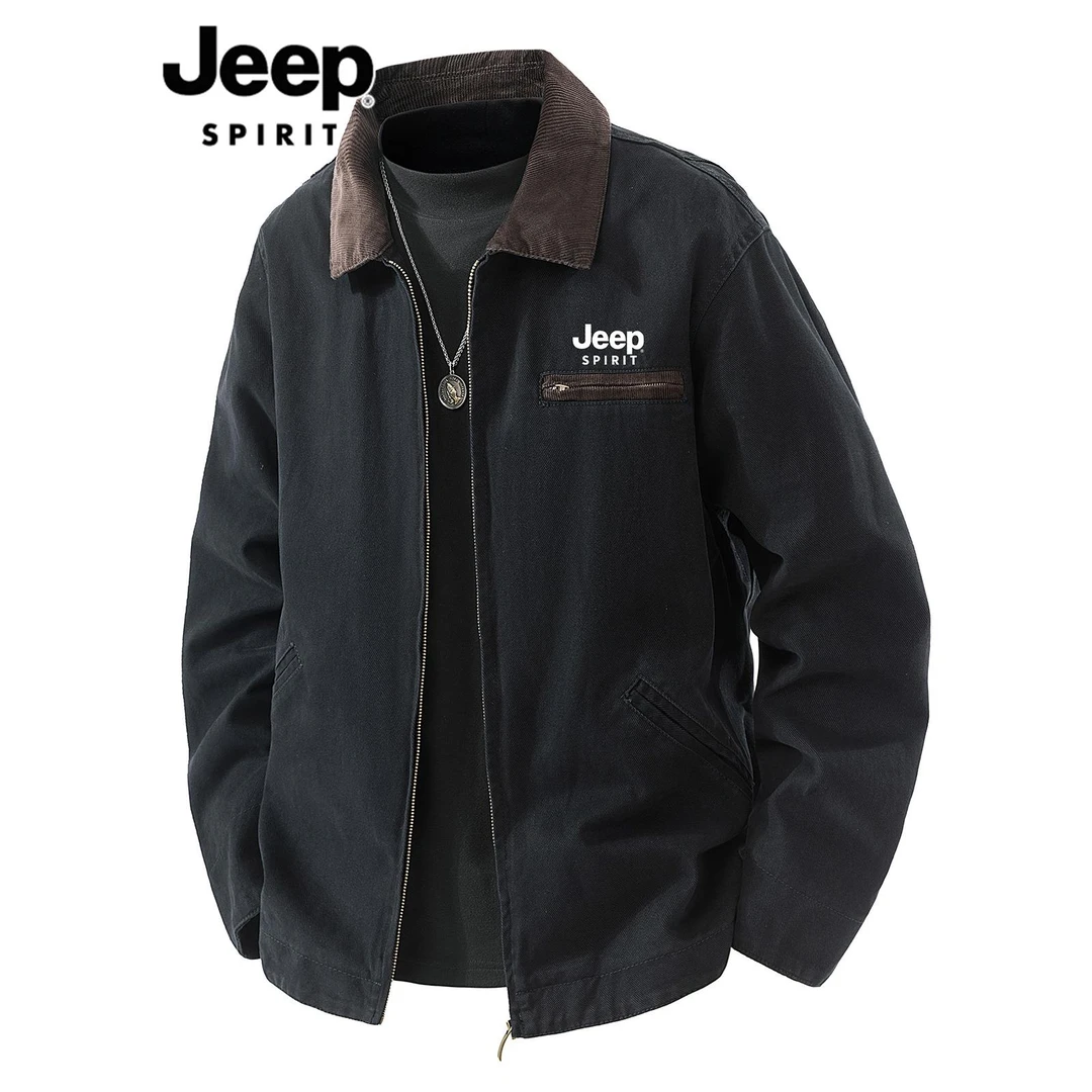 JEEP SPIRIT底特律夹克男春秋复古美式CleanFit撞色翻领工装外套