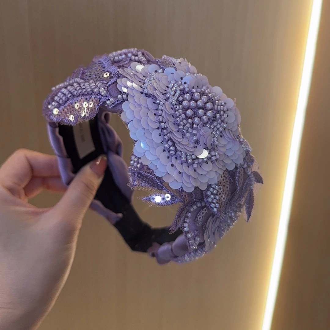 首仕 原创设计【6833】甜美可爱减龄时髦亮片花朵设计发饰潮