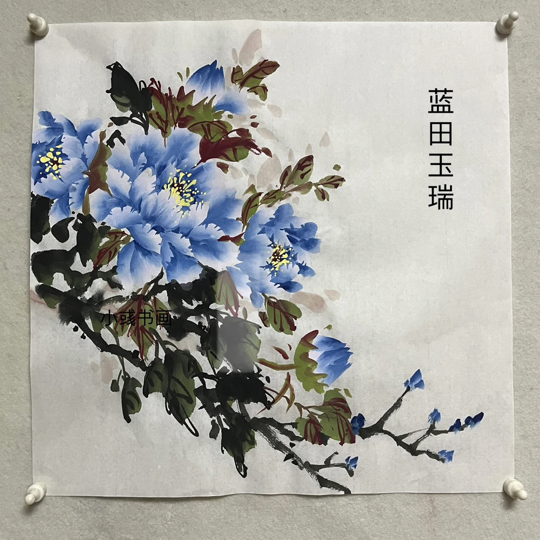 牡丹墙面装饰贴纸手工略有瑕疵不防水