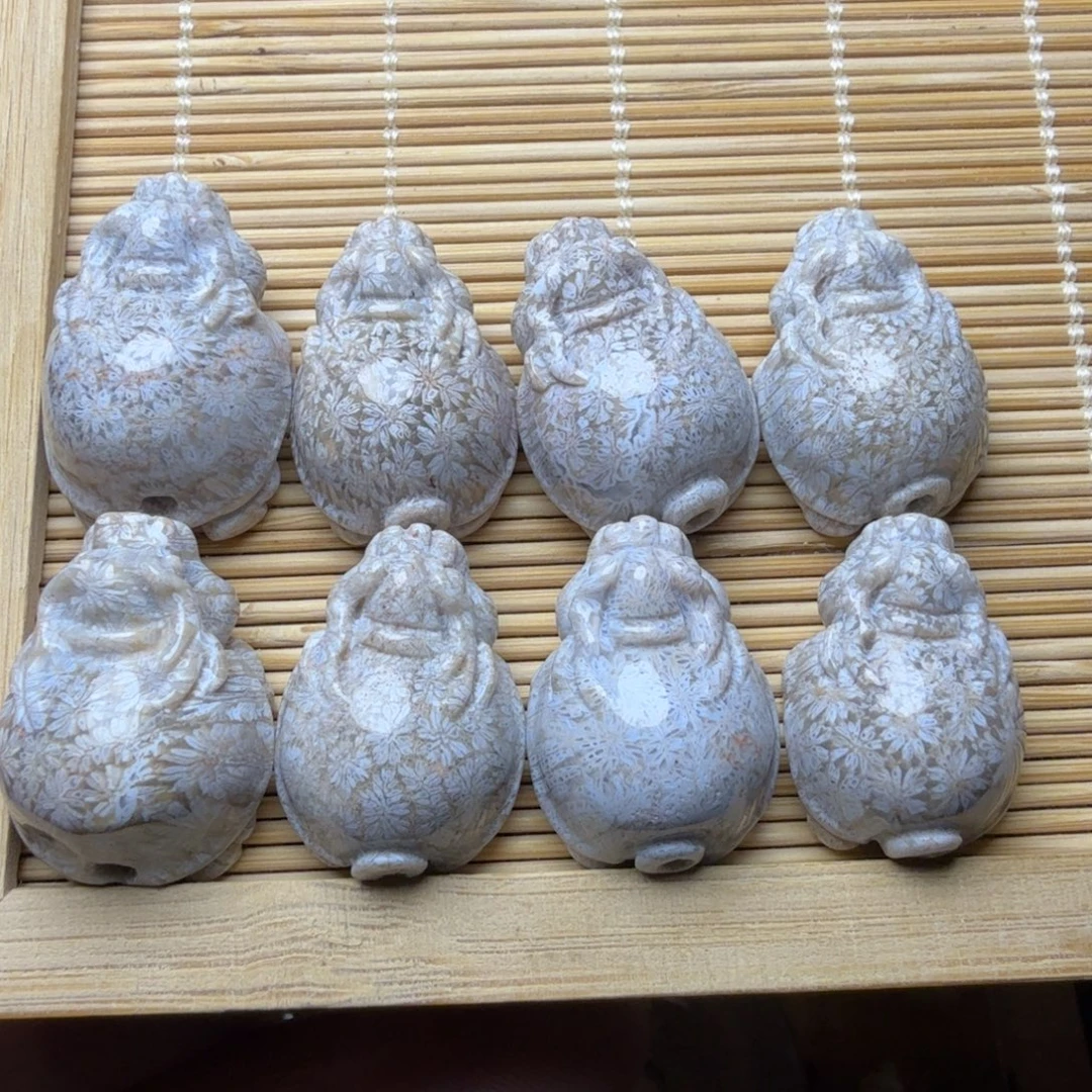硅化玉未镶嵌天然有机玉石保真色枫叶纹龙龟一组