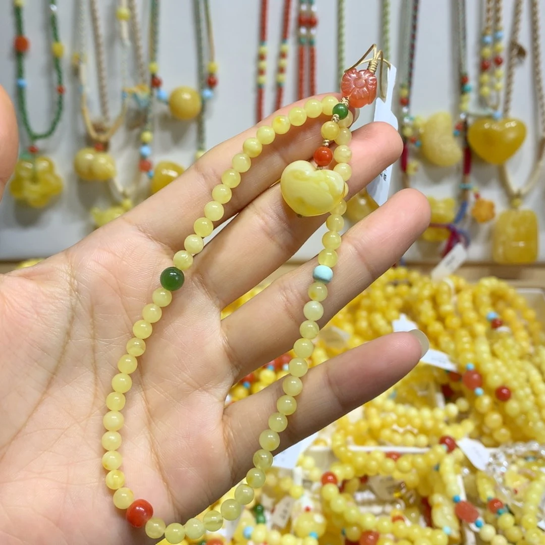 未镶嵌蜜蜡手链手机链