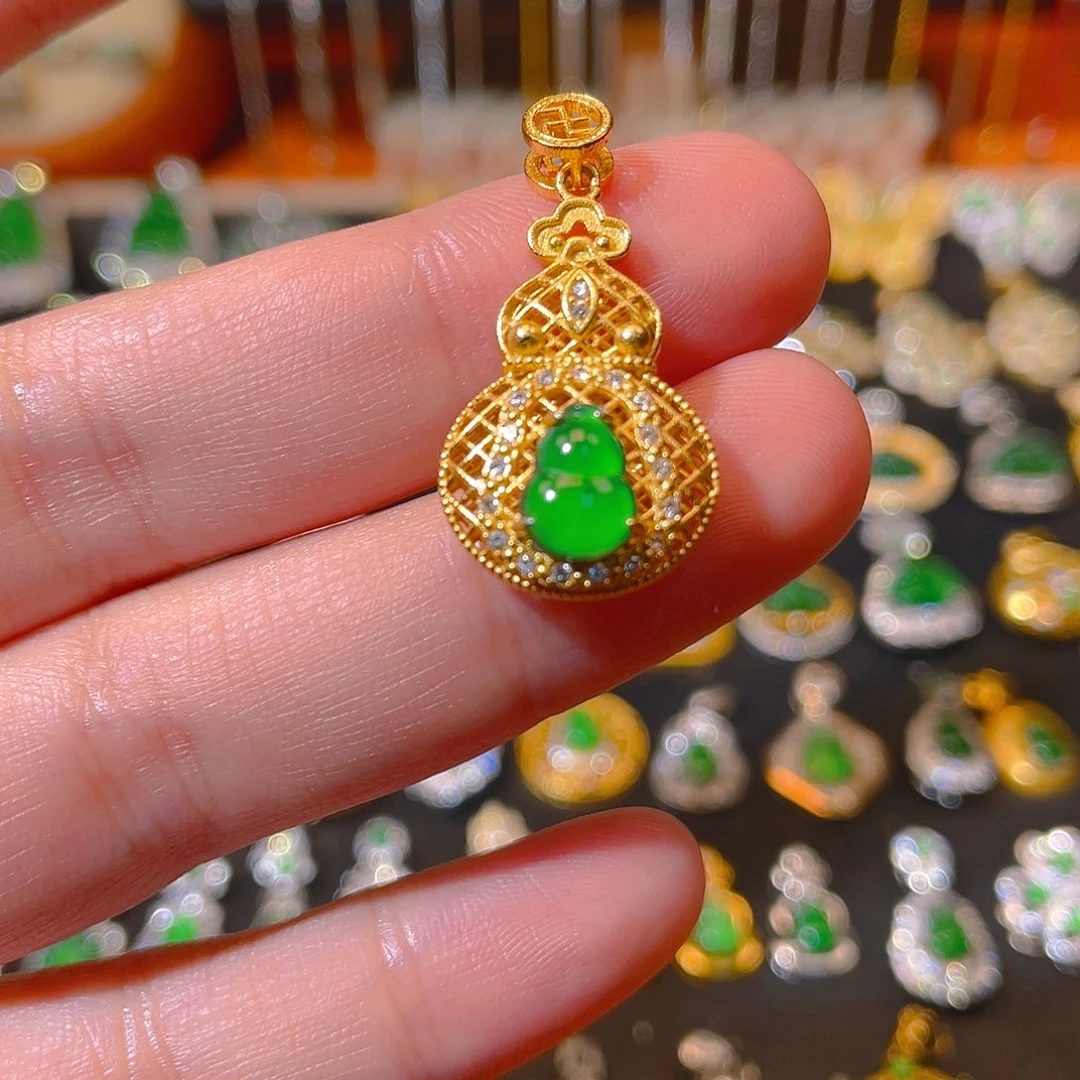 翡翠银S925镶嵌吊坠(不含链)