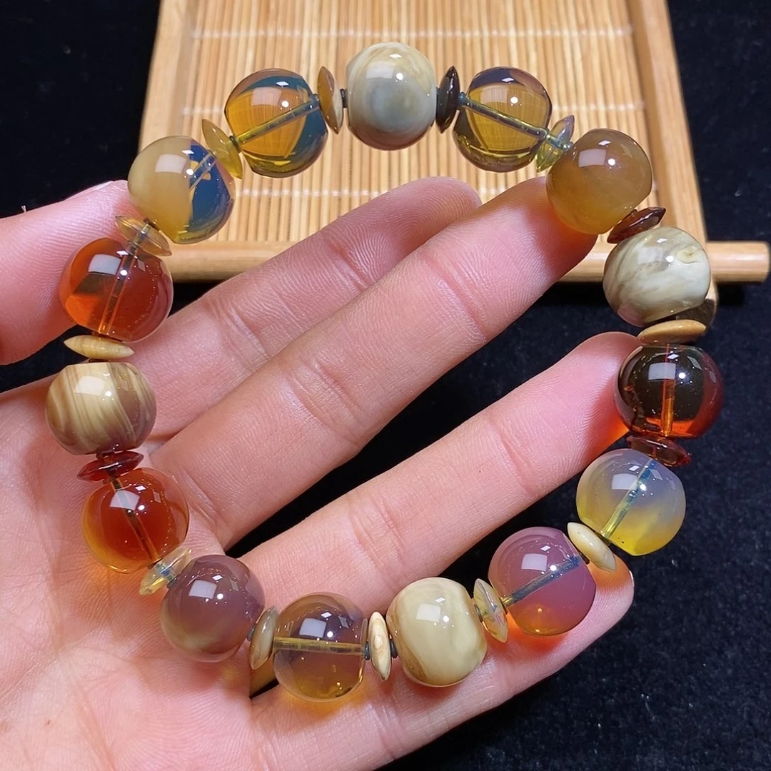 琥珀颈饰未镶嵌19克13mm