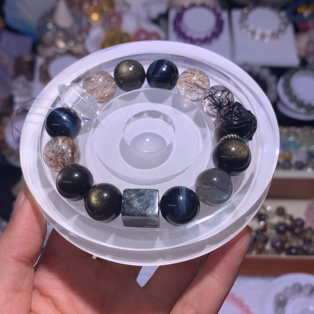 水晶手链银S925镶嵌吃****醋