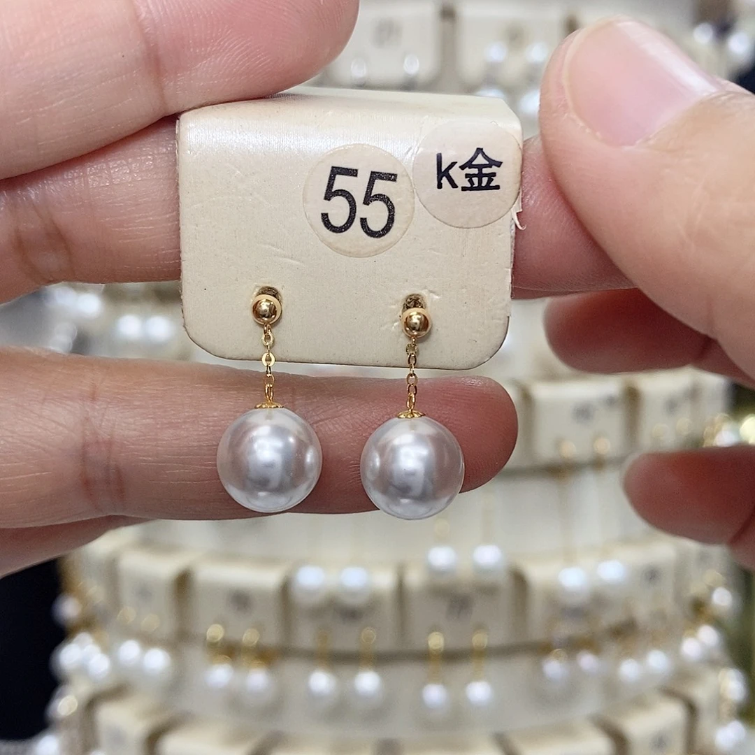 耳饰淡水珍珠18K金镶嵌